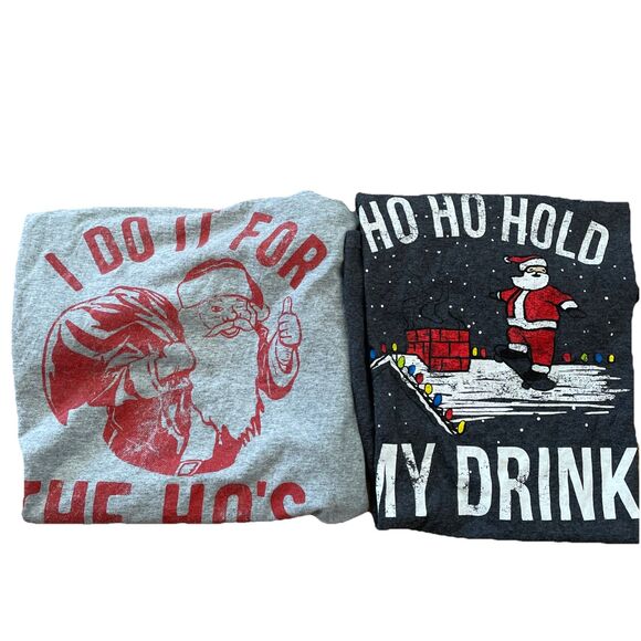 Delta Other - Mens Christmas Shirt LOT Size Medium Lot Of 2 Tees Naughty Santa